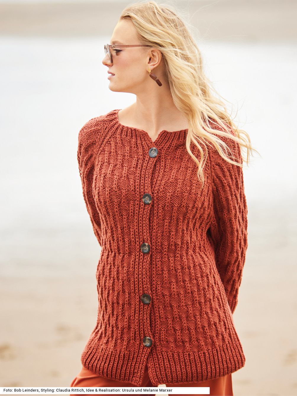 Strickset - Raglanjacke mit Strukturmuster aus Sabrina