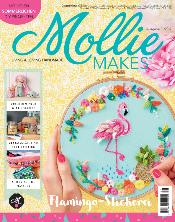 Mollie Makes Nr. 31/2017 - Flamingo Stickerei